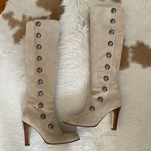 Juicy Couture tall light tan suede boots size 9
